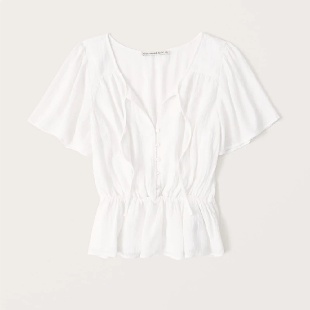 Short-Sleeve Flutter Sleeve Top